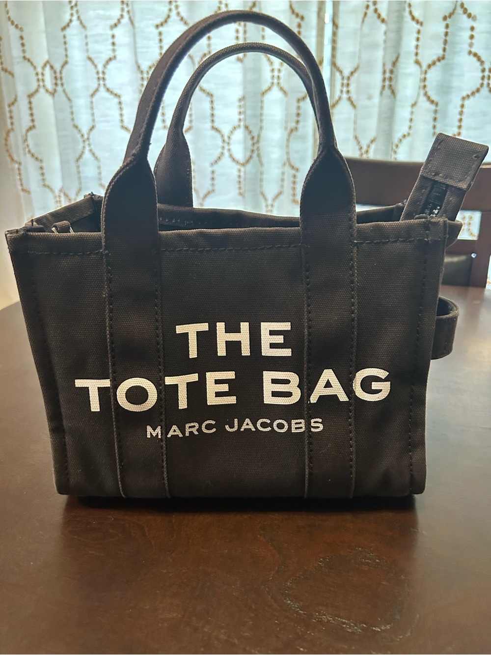 Marc Jacobs Black Canvas 'The Tote Bag' Mini Tote